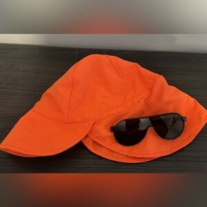 Bright Orange sunhat with Sunglasses